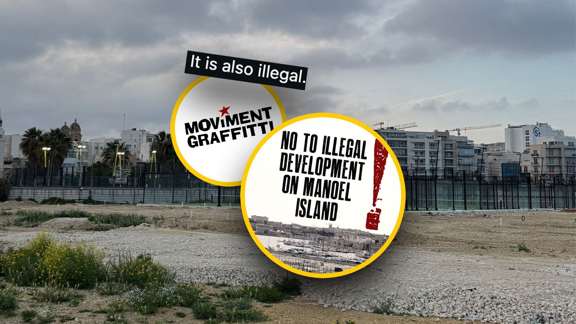 Moviment Graffiti Respond To Padel Courts On Manoel Island