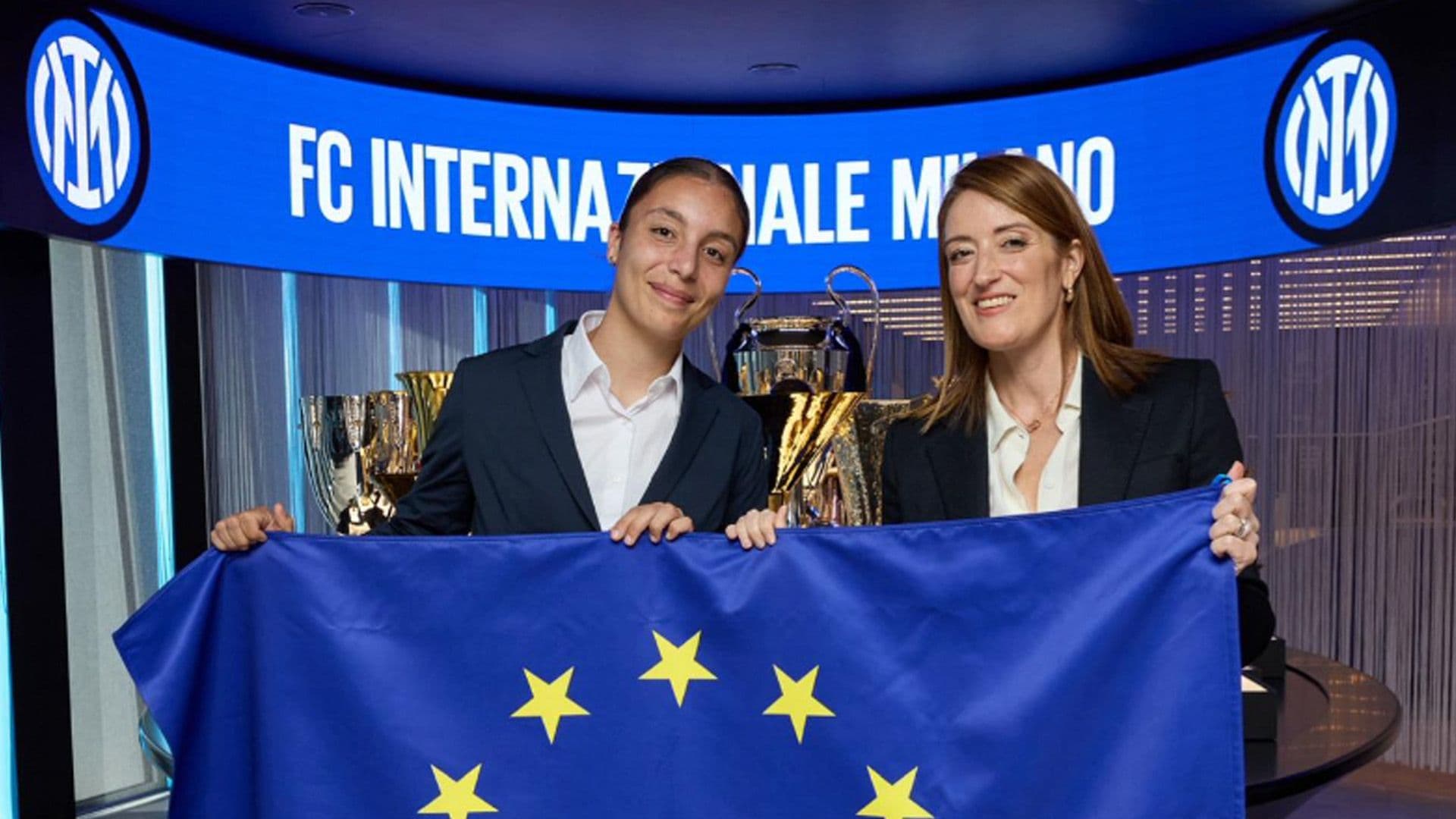 Haley Bugeja Receives EU Flag From President Metsola At Inter HQ