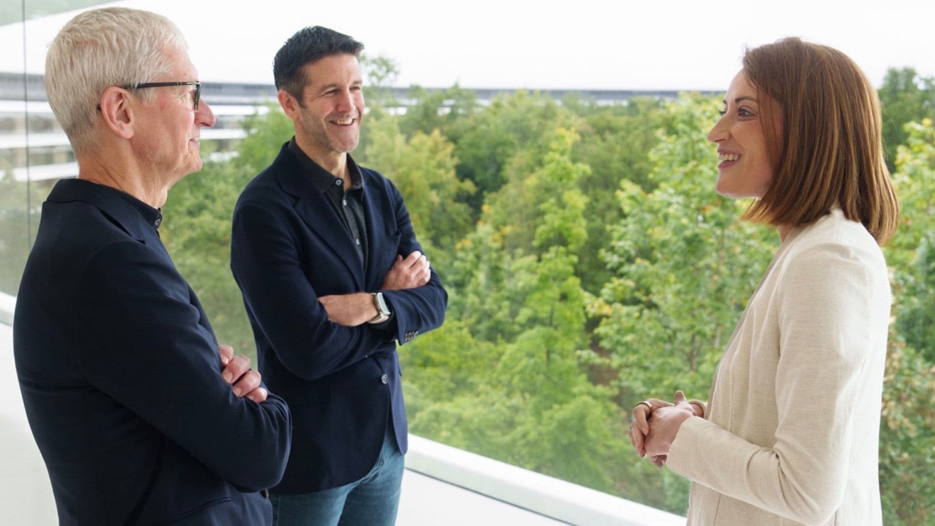 EP President Roberta Metsola Meets With Apple CEO Tim Cook