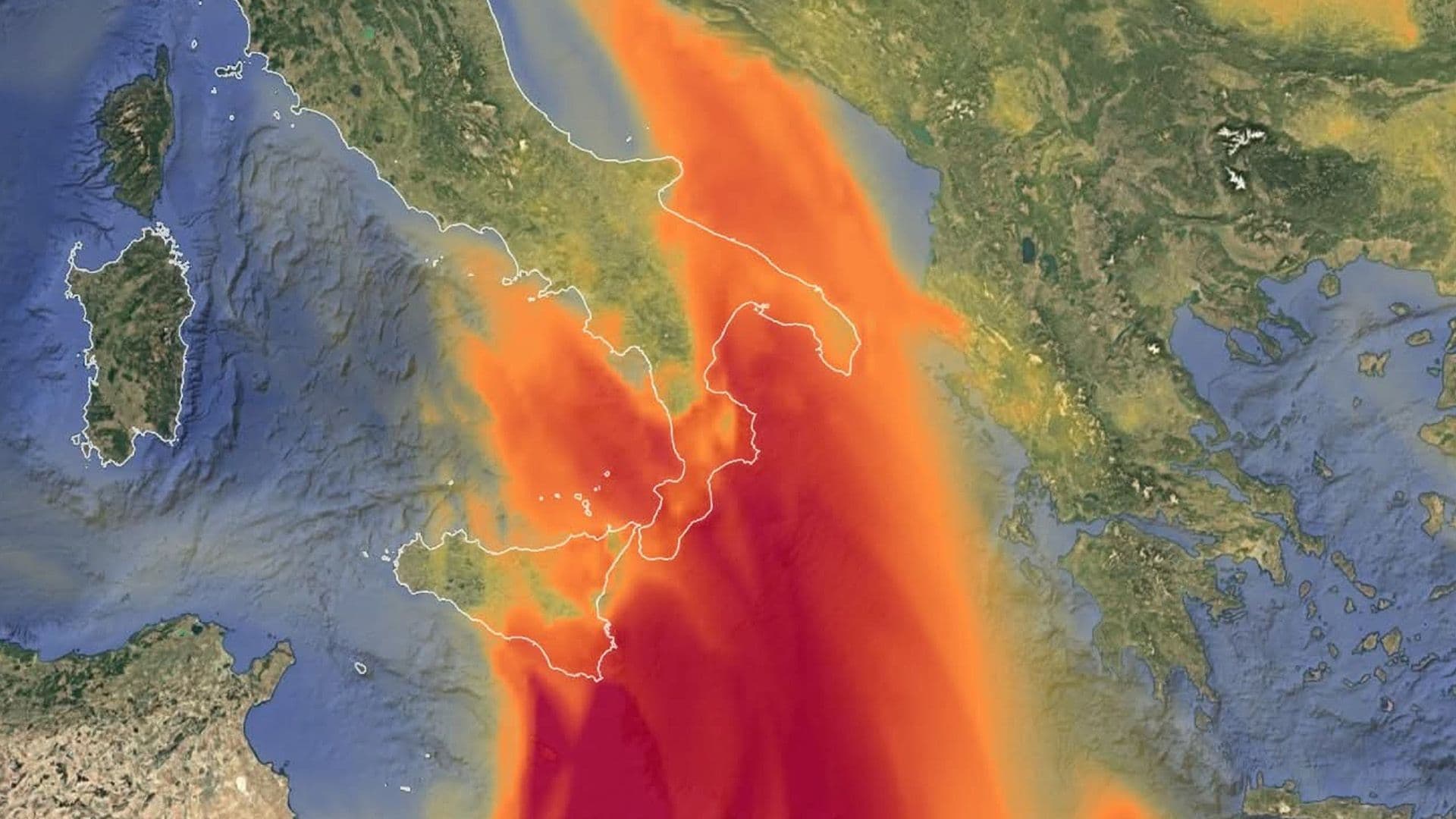 Dusty Winds Blowing Up Towards Malta From Africa