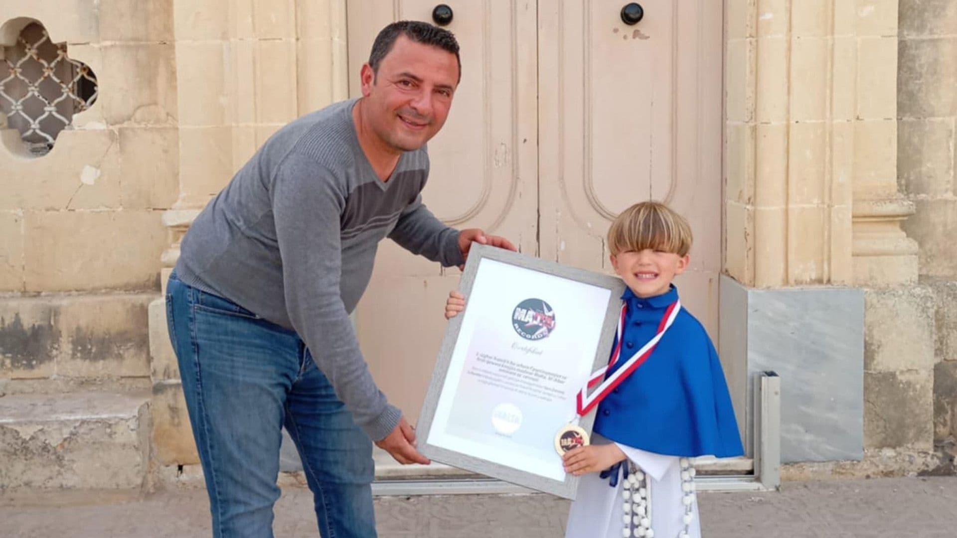 4 Year Old Awarded Malta Record For Most Feast Procession Services At Young Age